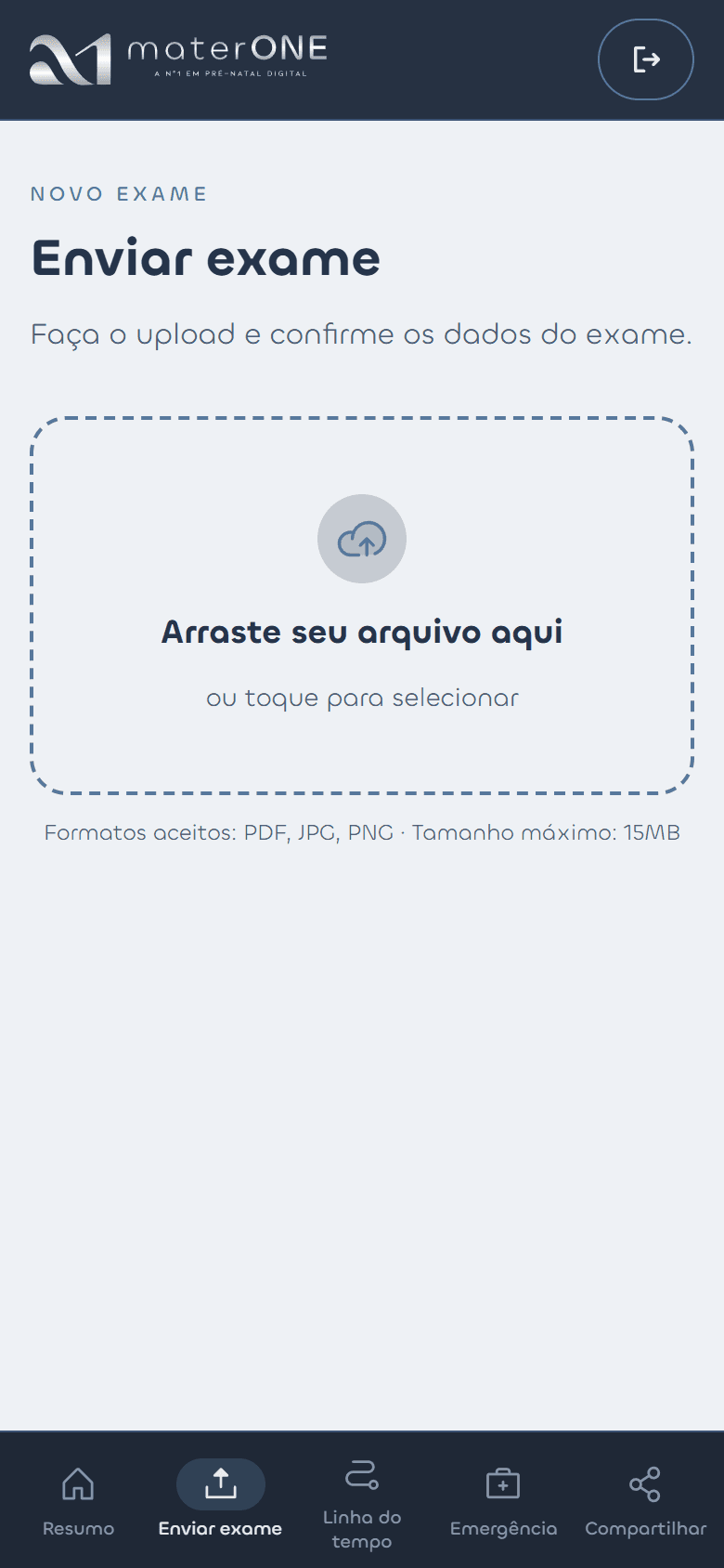 Envie uma foto. Os dados do laudo são lidos para você.