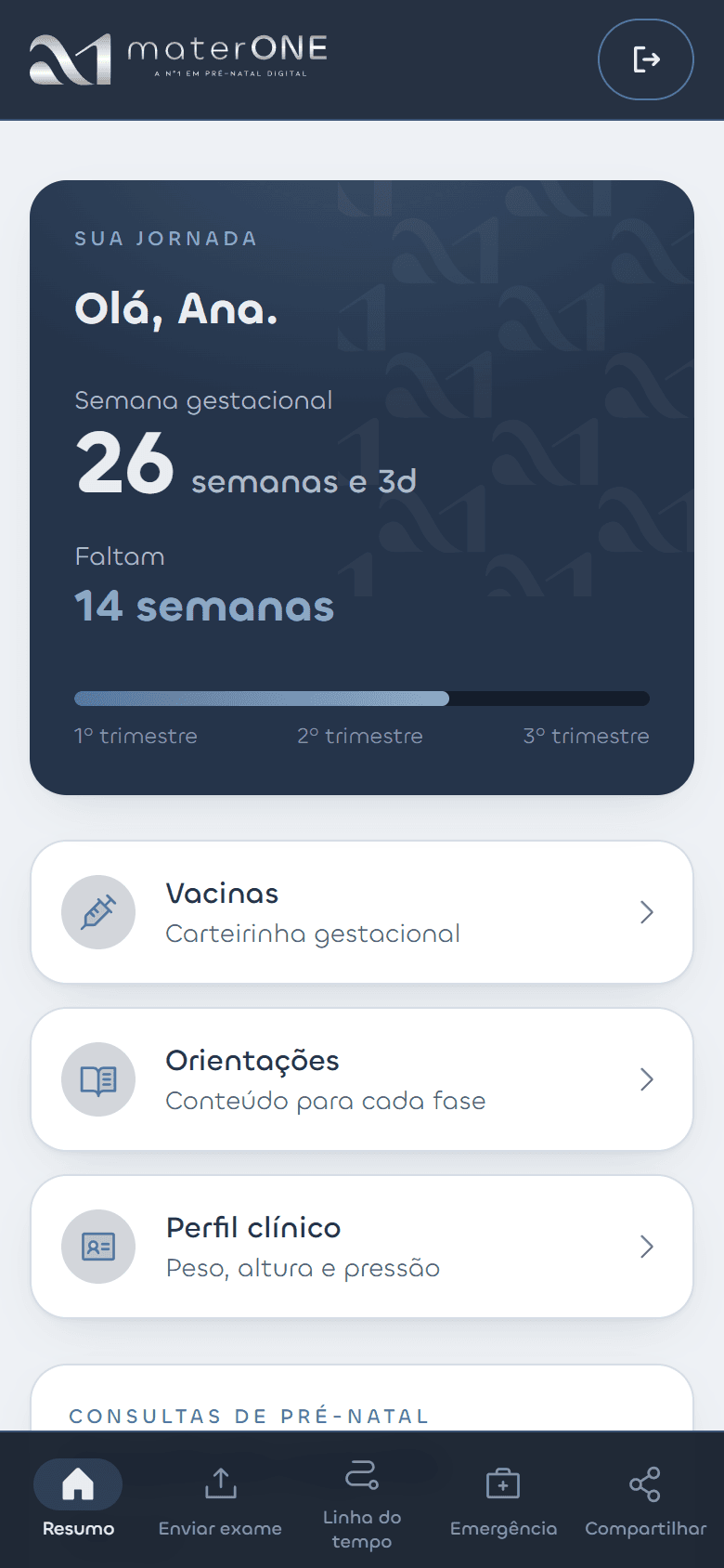 Um resumo completo assim que você entra.